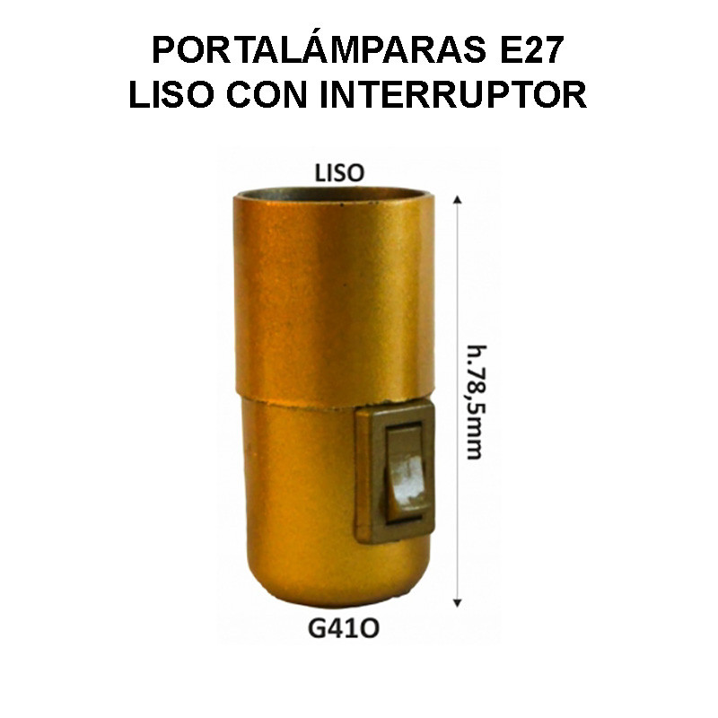 Portalamparas Metalico con Interruptor E-27
