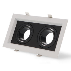 aro Cardan Aras doble para módulo/GU10/MR16 es un accesorio de iluminación que se utiliza para instalar dos módulos LED GU10